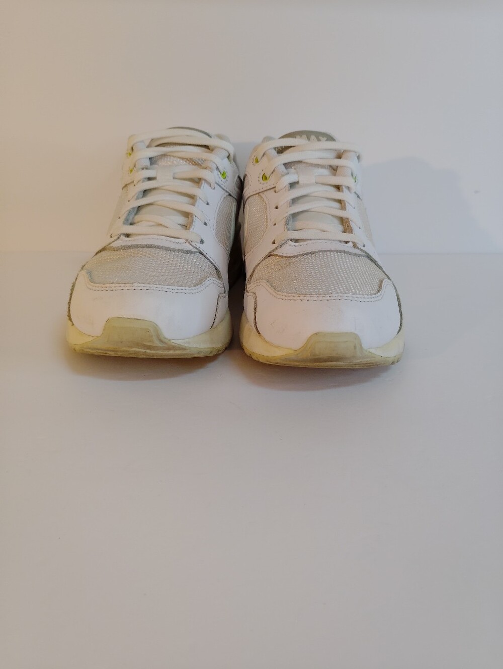 Nike Women's White Sneakers with Yellow Accents - Picture 2 of 9